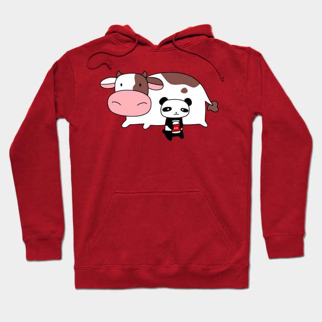 Cow and Milk Panda Hoodie by saradaboru